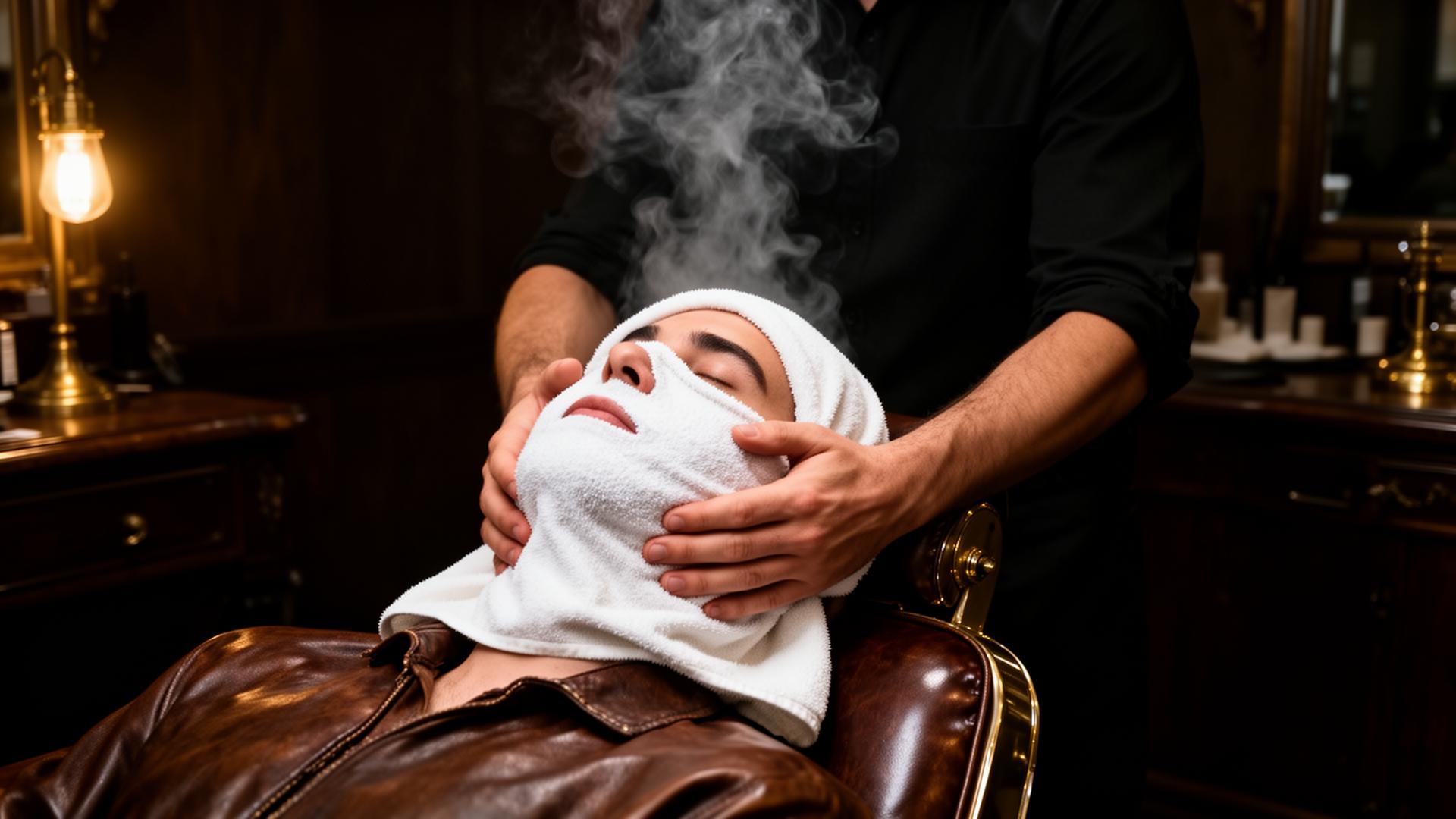 Barber bei der Arbeit mit dem Rasiermesser